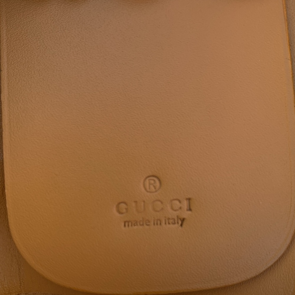 Gucci 6 ring key card holder GG logo canvas + leather orange tan stripe - Picture 9 of 13